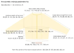 Hazel-cardigan-finished-measurements