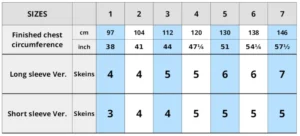 Hazel-cardigan-sizes-table