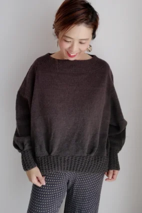 Designer Mamet Knit is wearing Lattice Light sweater