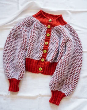 Popcorn Cardi in Red